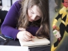 WINDSOR, Ont. (14/02/16) – Artist and illustrator Valerie St. Gelais works on a drawing while sitting at her booth at the 2016 Comic Book Syndicon at the St. Clair College Centre for the Arts in Windsor on Sunday, Feb. 14, 2016. St. Gelais, who graduated from the college’s animation program in 2013, currently does various types of artwork for commission in the area. Photo by Justin Prince